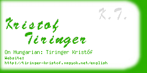 kristof tiringer business card