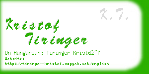 kristof tiringer business card